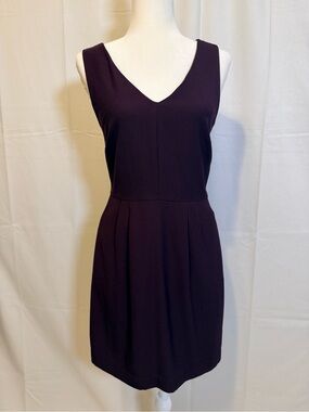 Banana republic. Worn once. Classic V-Neck Dress in Deep Plum with Bow back